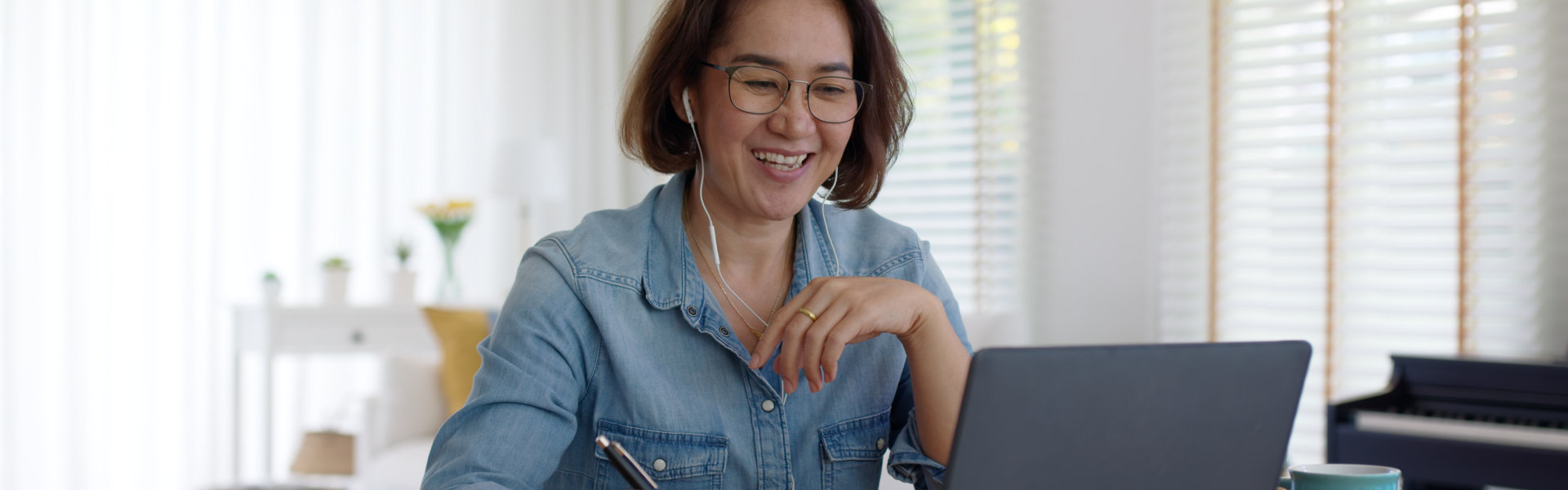 woman using a laptop